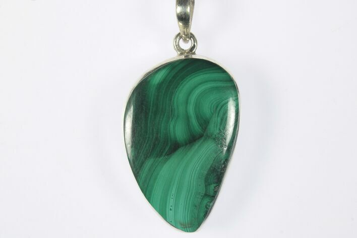 Vibrant Green Malachite Pendant - Sterling Silver #228636